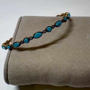 Freida Rothman Black, Gold and Turquoise Bracelet